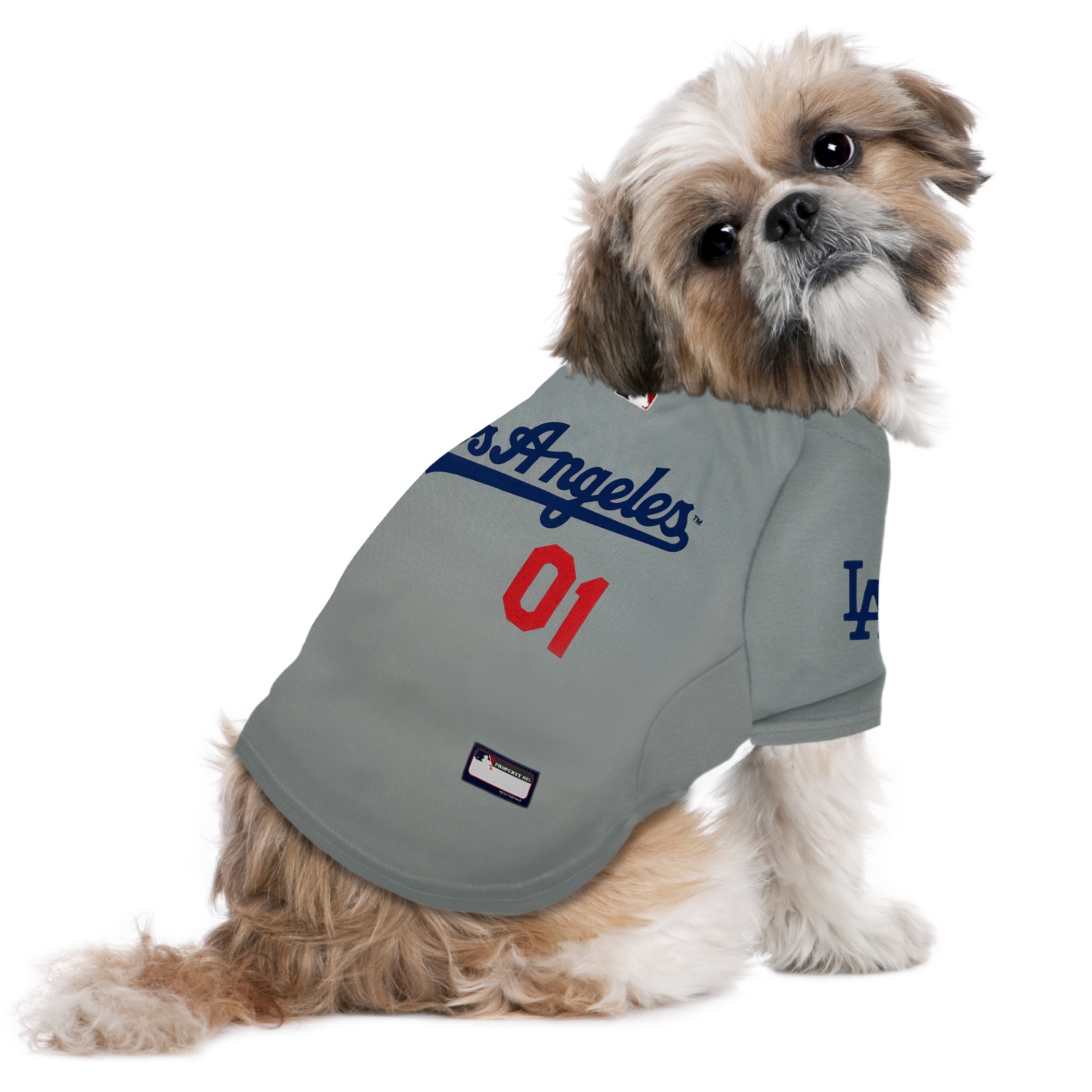 Los Angeles Dodgers Dog Jersey - White - Image 4