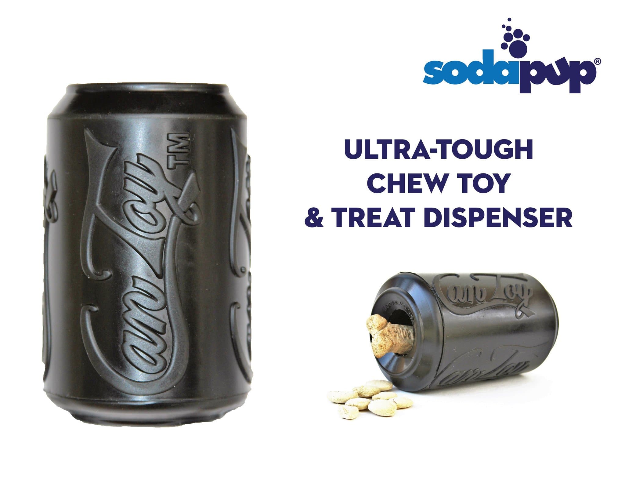 SodaPup Magnum Can Toy Rubber Dog Chew Extreme Chewers | Treat Dispenser USA Made