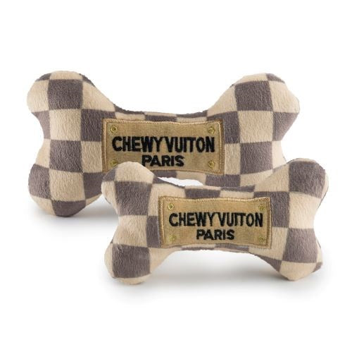 Checker Chewy Vuiton Bone Toy by Haute Diggity Dog