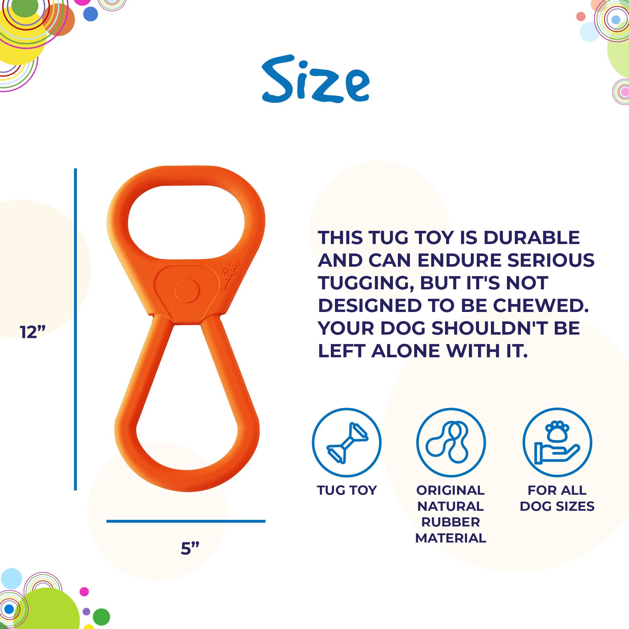 SodaPup Pop Top Rubber Tug Toy Interactive Play | Heavy Chewers USA Made