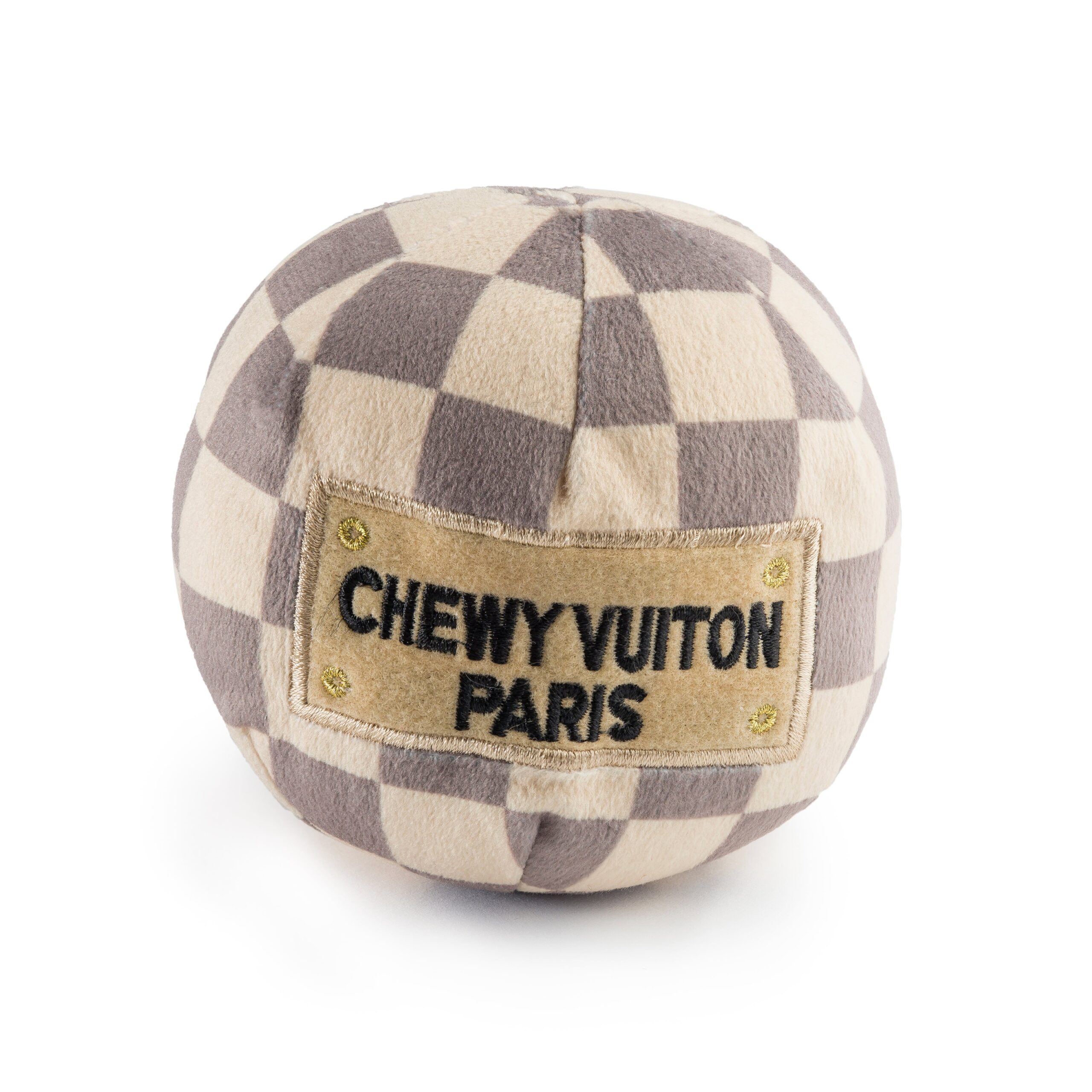 Checker Chewy Vuiton Plush Ball Toy by Haute Diggity Dog - Image 3