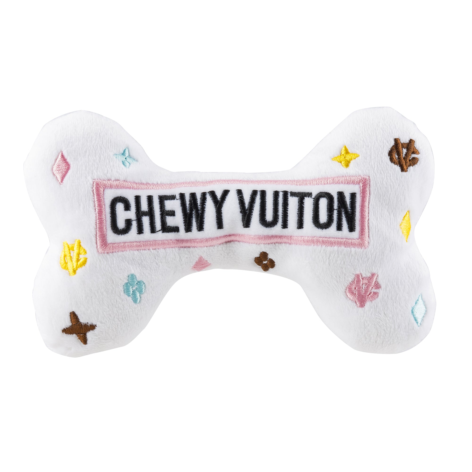 White Chewy Vuiton Bone Toy by Haute Diggity Dog - Image 4