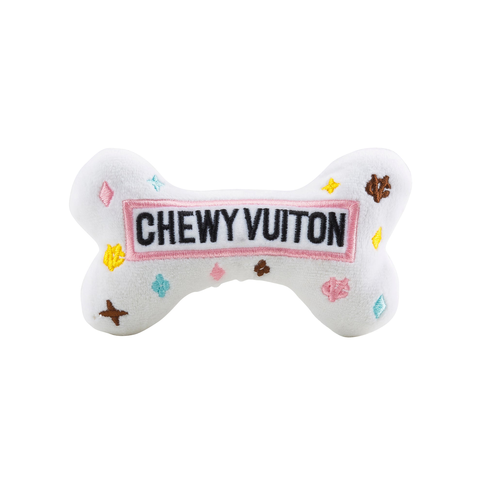 White Chewy Vuiton Bone Toy by Haute Diggity Dog - Image 3
