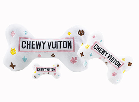White Chewy Vuiton Bone Toy by Haute Diggity Dog - Image 5