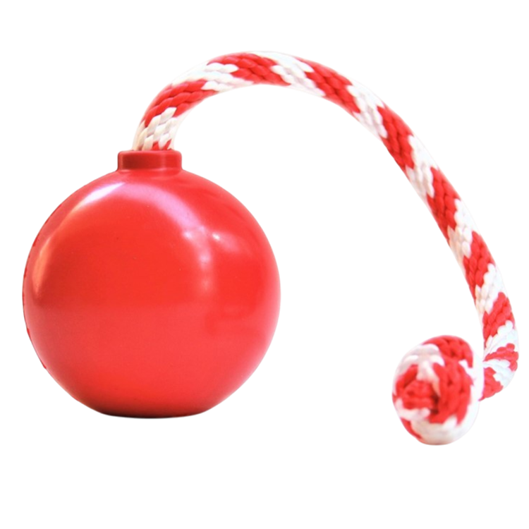 SodaPup USA-K9 Cherry Bomb Rubber Dog Chew Toy | K9 Handler Reward Blue USA Made LARGE RED