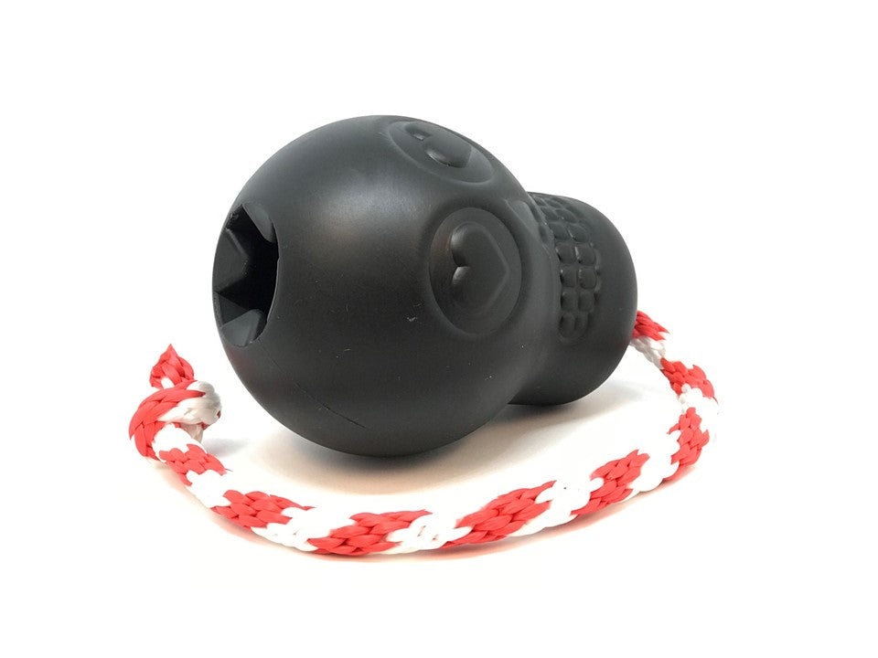 SodaPup USA-K9 Magnum Skull Black Rubber Chew Toy Extreme Chewers | USA Made