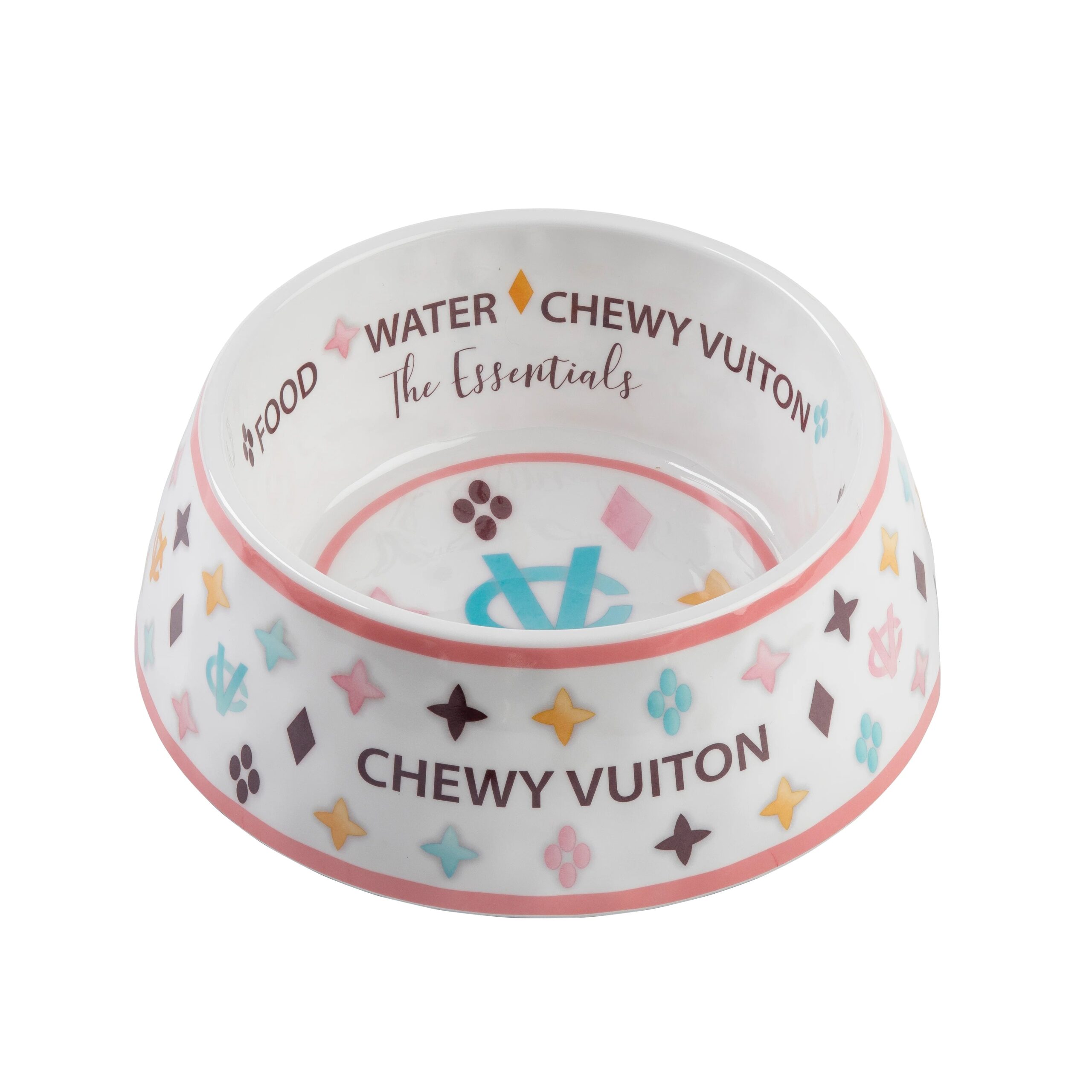 White Chewy Vuiton Bowl - Medium (CASE OF 2) by Haute Diggity Dog - Image 5