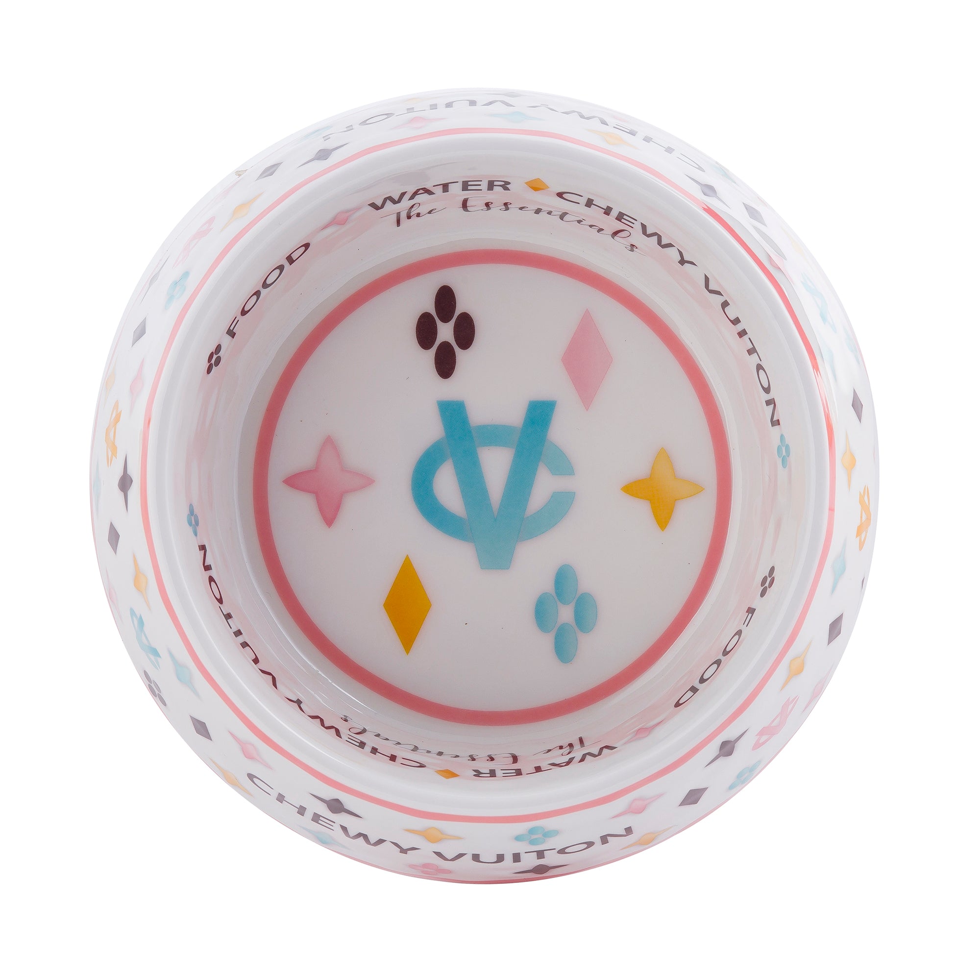 White Chewy Vuiton Bowl - Medium (CASE OF 2) by Haute Diggity Dog - Image 3