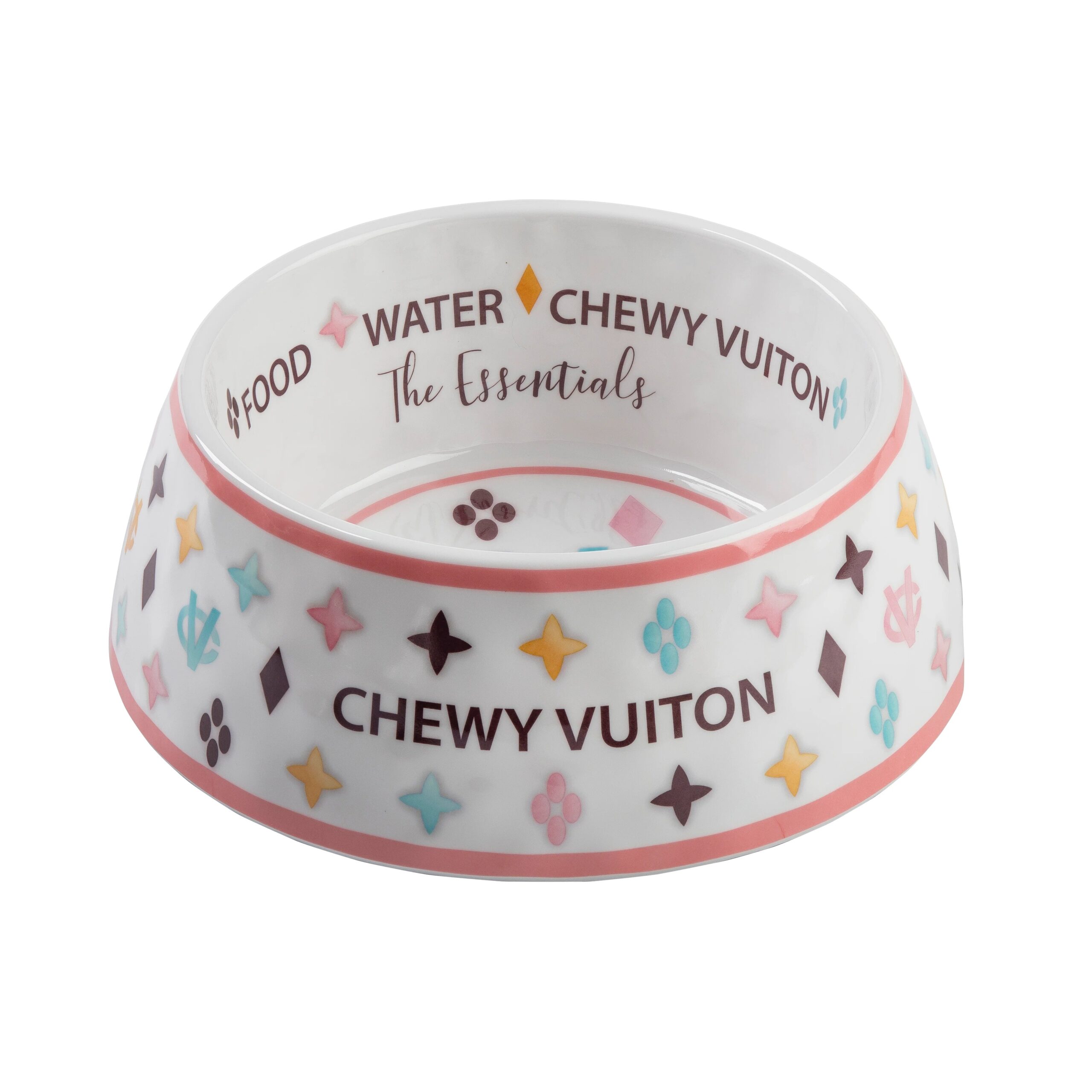 White Chewy Vuiton Bowl - Medium (CASE OF 2) by Haute Diggity Dog - Image 6