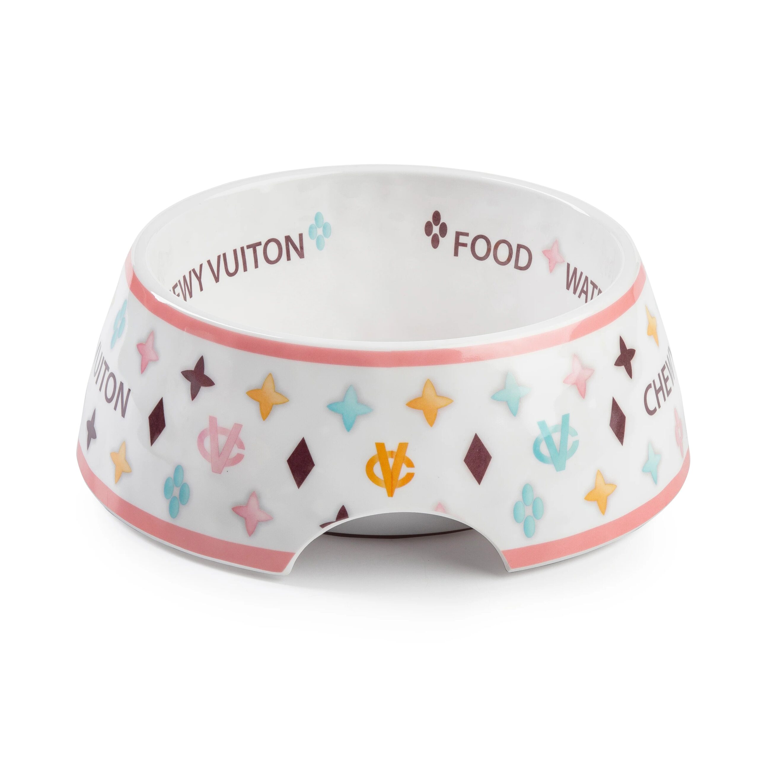 White Chewy Vuiton Bowl - Medium (CASE OF 2) by Haute Diggity Dog - Image 7