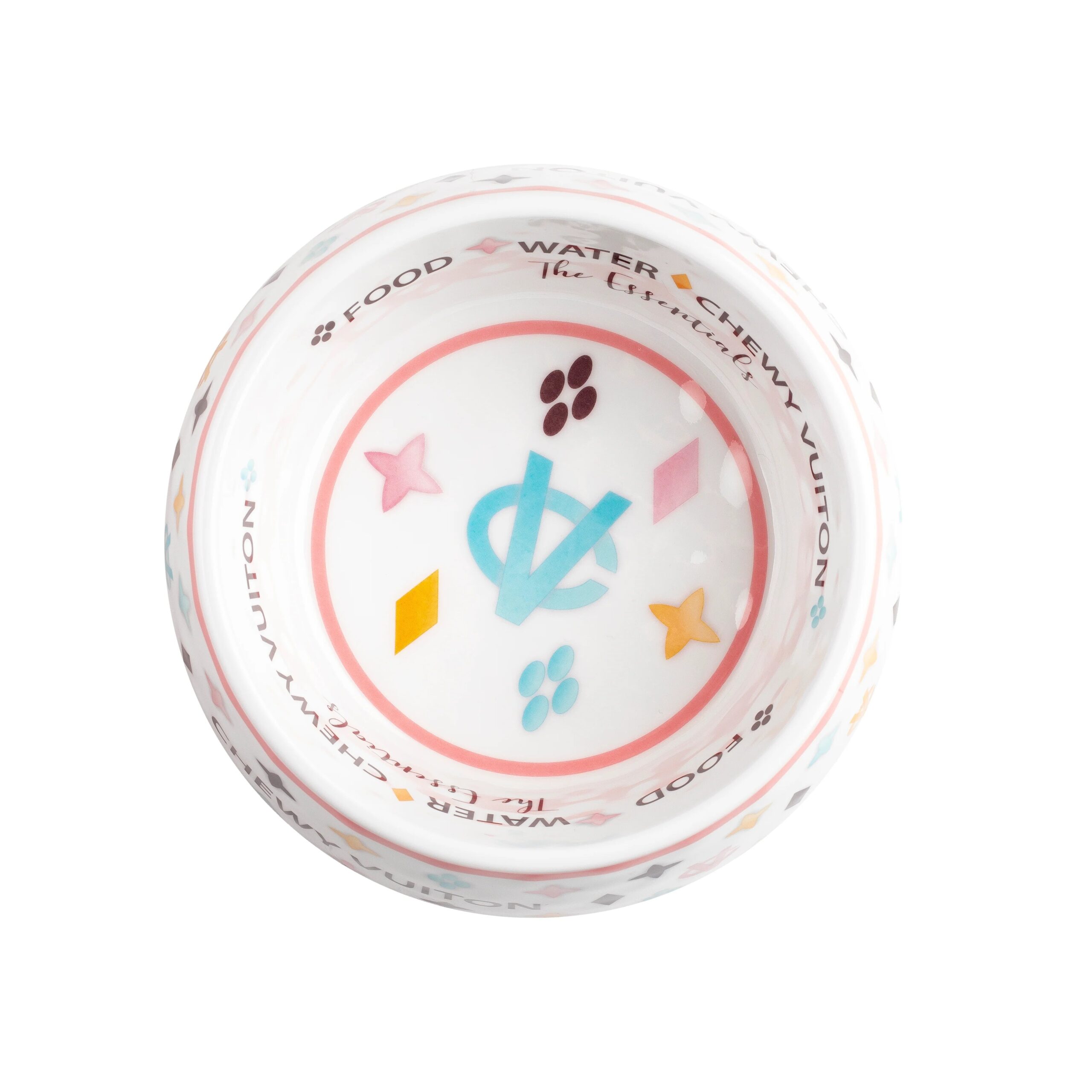 White Chewy Vuiton Bowl - Medium (CASE OF 2) by Haute Diggity Dog - Image 8
