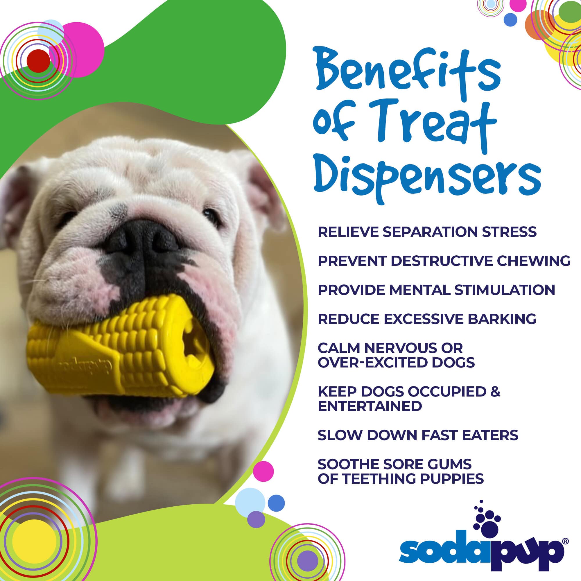 SodaPup Corn Cob Dog Toy Durable Rubber Treat Dispenser | USA Made
