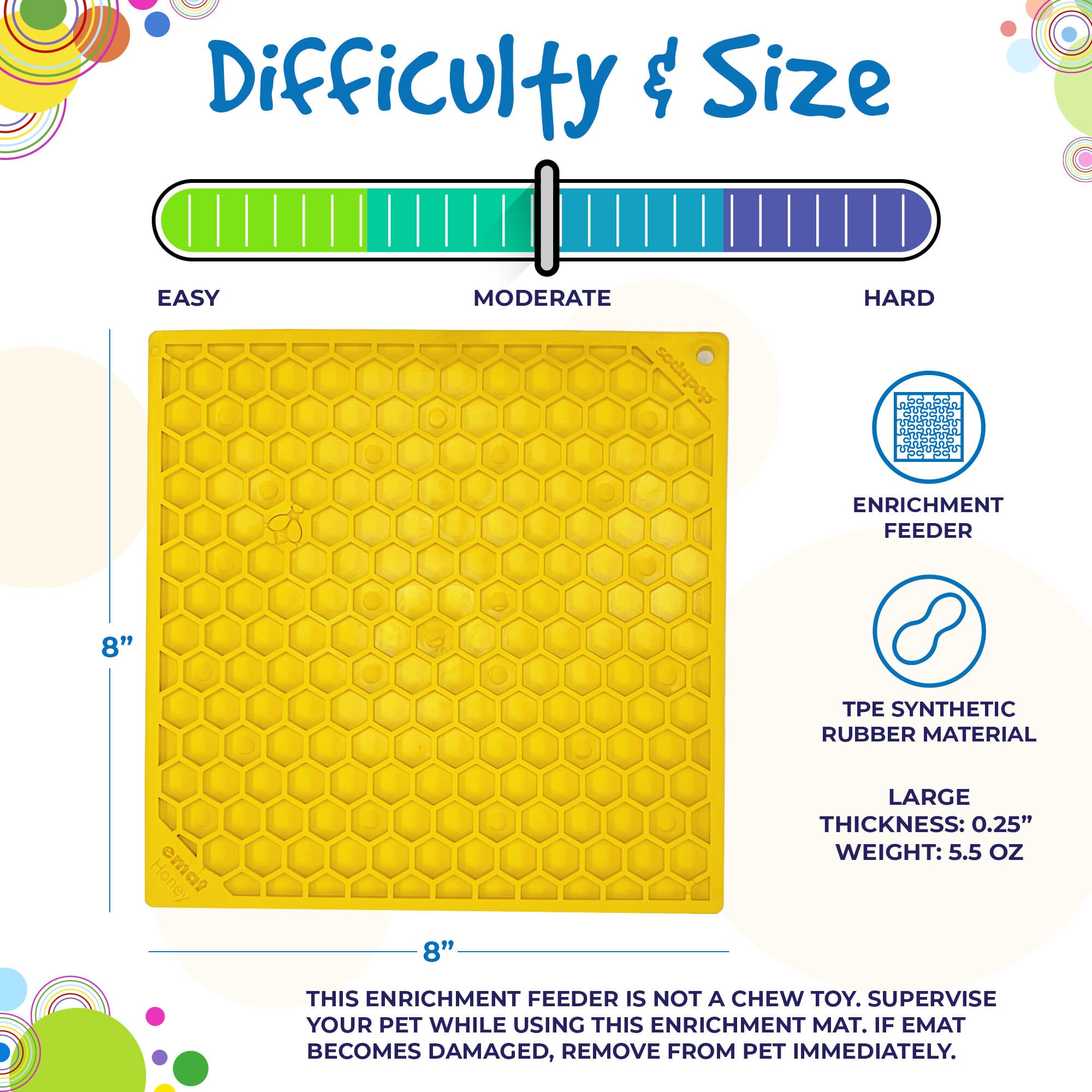 SodaPup Honeycomb eMat Enrichment Lick Mat Dogs Cats | Toy Anxiety Relief