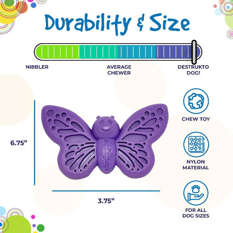 SodaPup Butterfly Nylon Chew & Enrichment Toy | 2-in-1 Aggressive Chewers