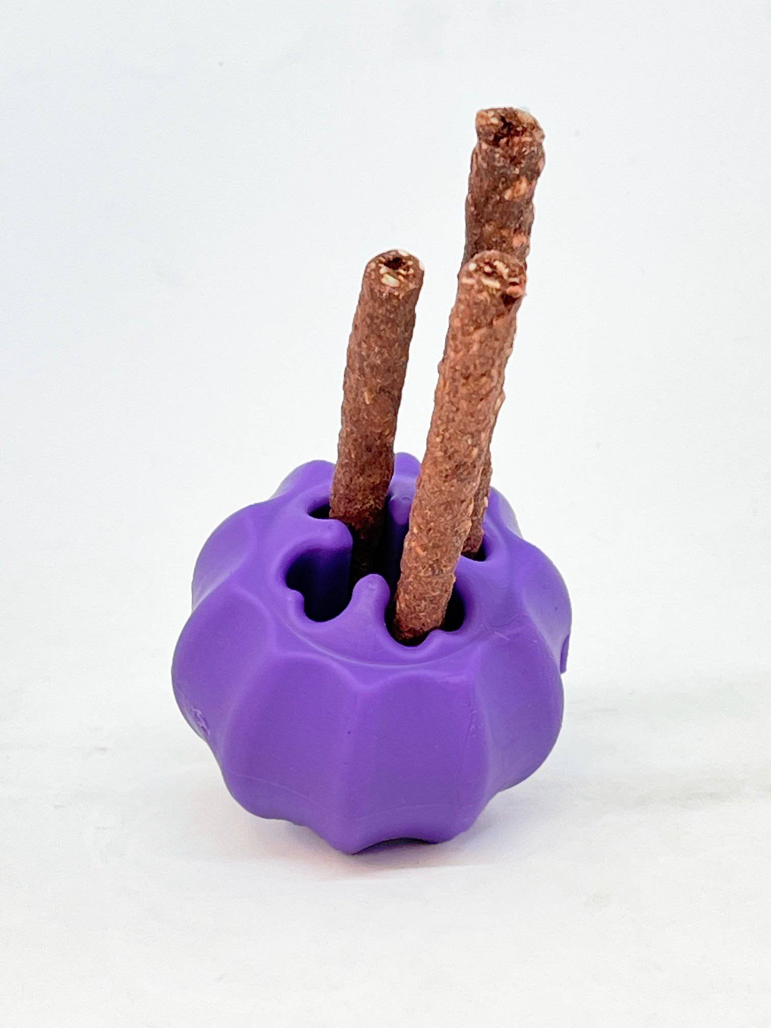 SodaPup Cross Bones Bully Stick Holder & Chew Toy Heavy Chewers | Purple USA Made