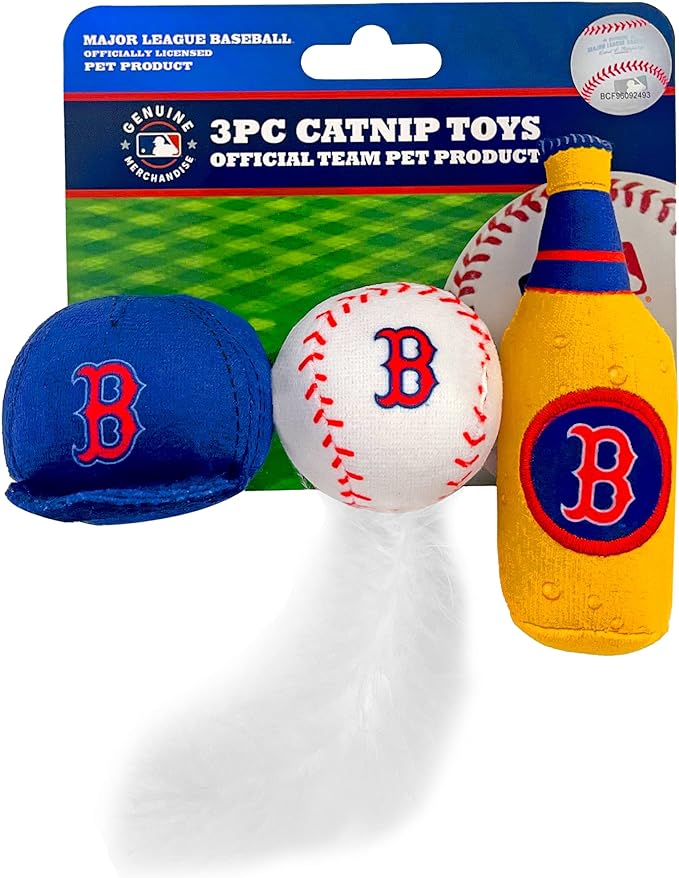 Boston Red Sox 3 pc Cat Nip Toy Set