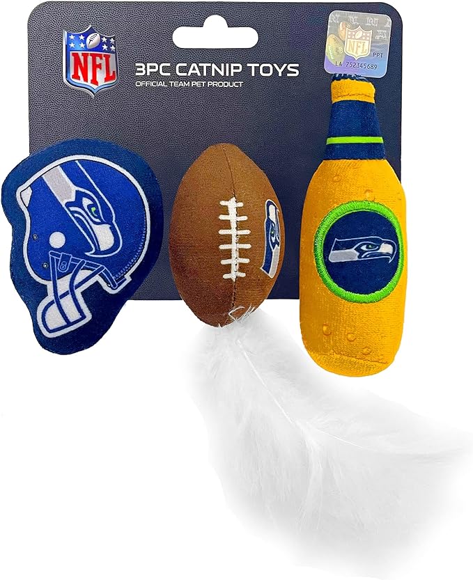 Seattle Seahawks 3 pc Cat Nip Toy Set
