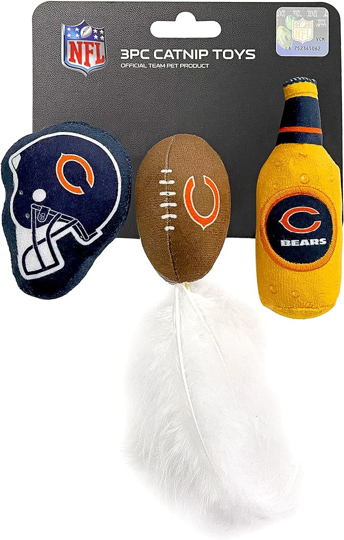 Chicago Bears 3 pc Cat Nip Toy Set