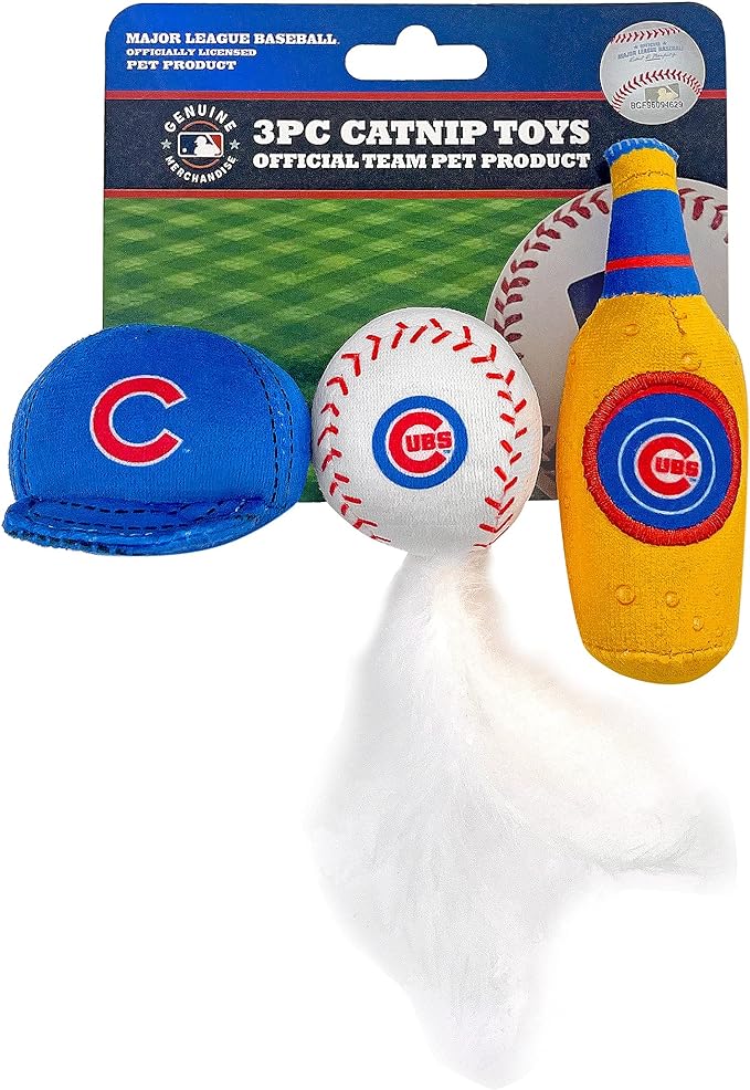 Chicago Cubs 3 pc Cat Nip Toy Set
