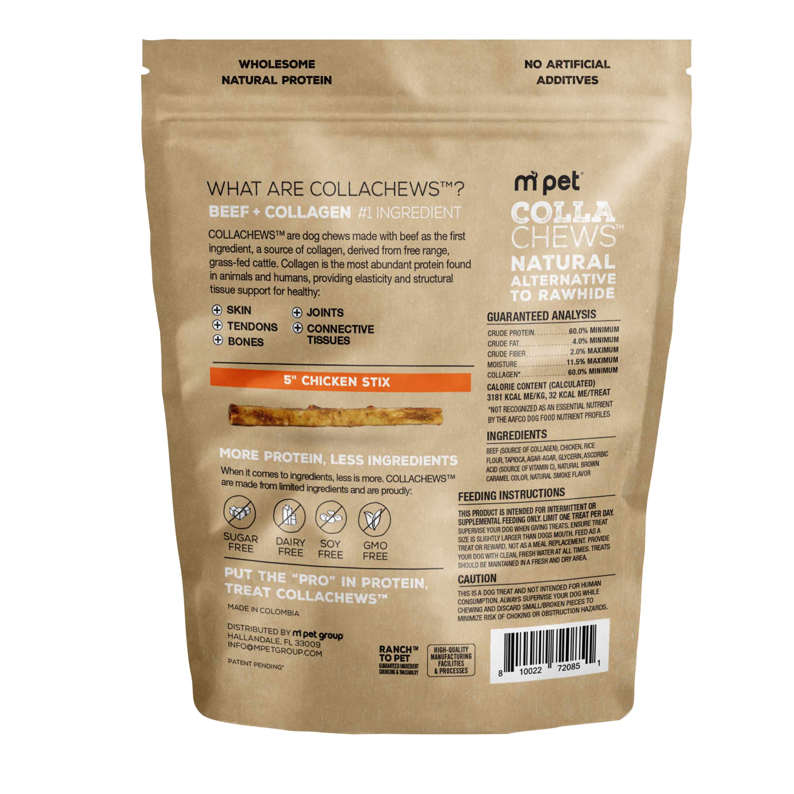 CollaChews 5" Chicken & Collagen Stix - 25 Pack Bag