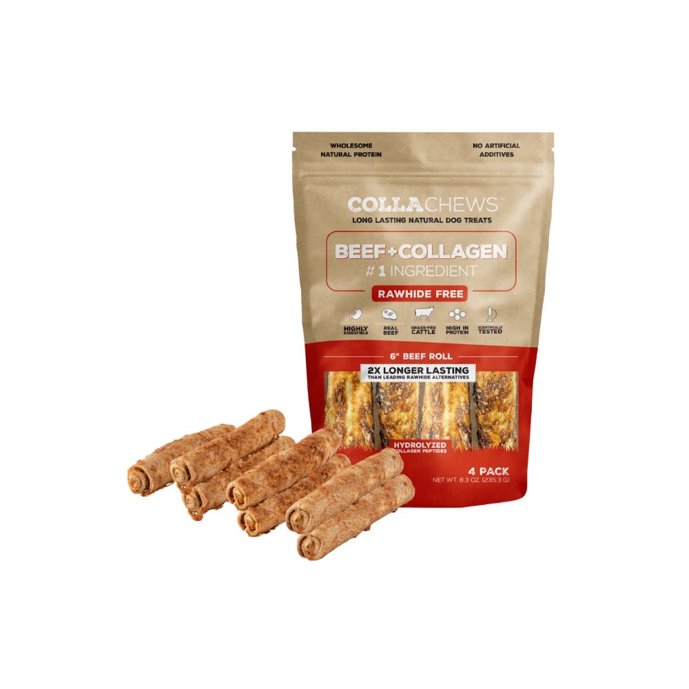 CollaChews 6" Beef & Collagen Rolls - 4 Pack Bag - Image 3