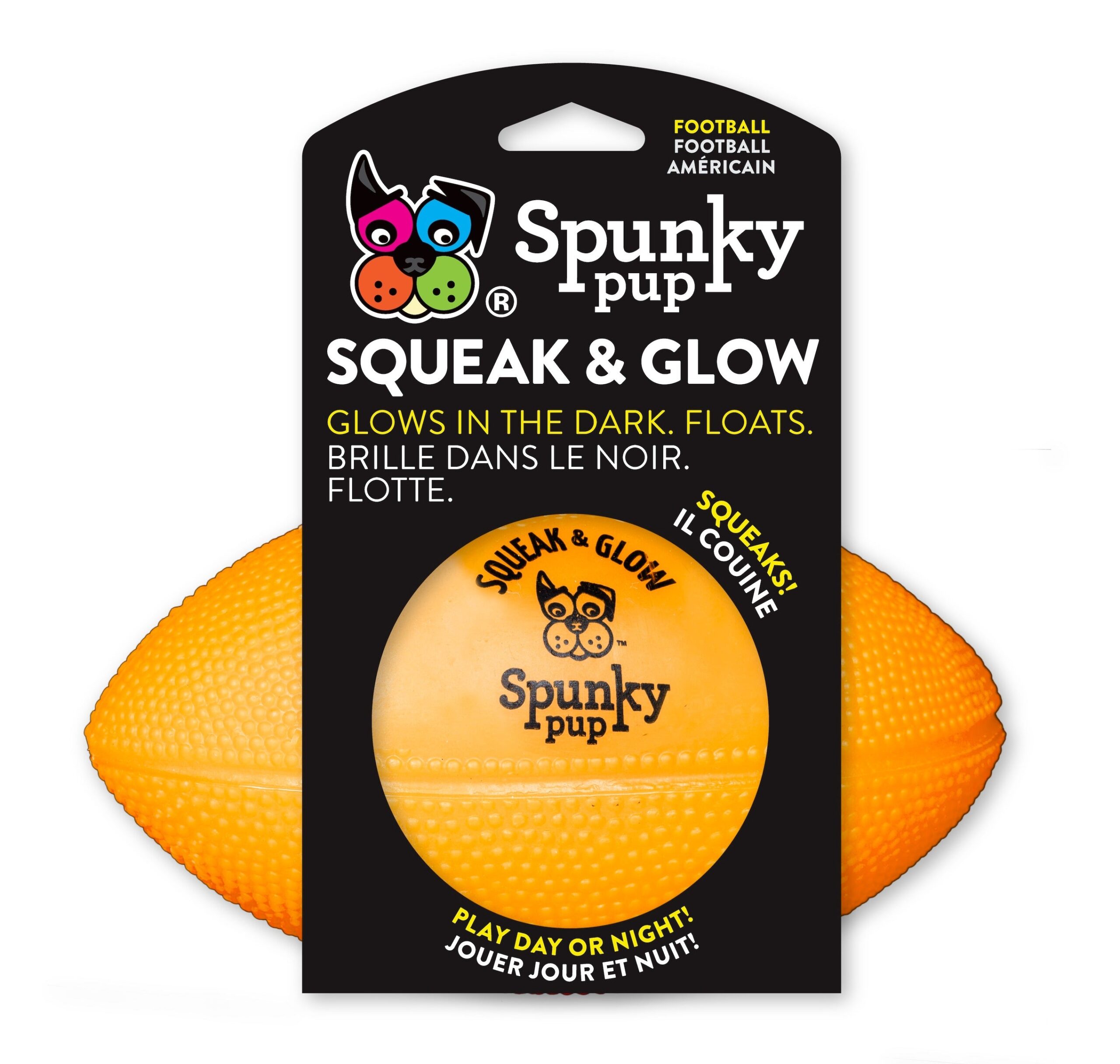 SPUNKY PUP SQUEAK & GLOW FOOTBALL - Image 2