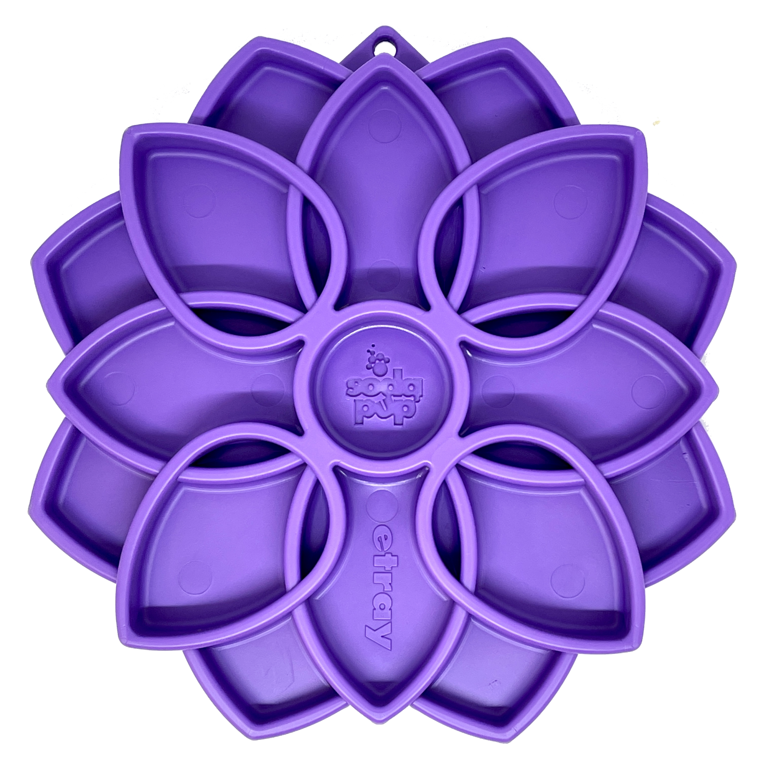 SodaPup Mandala eTray Shallow Slow Feeder Dog Bowl Enrichment | USA Made Purple