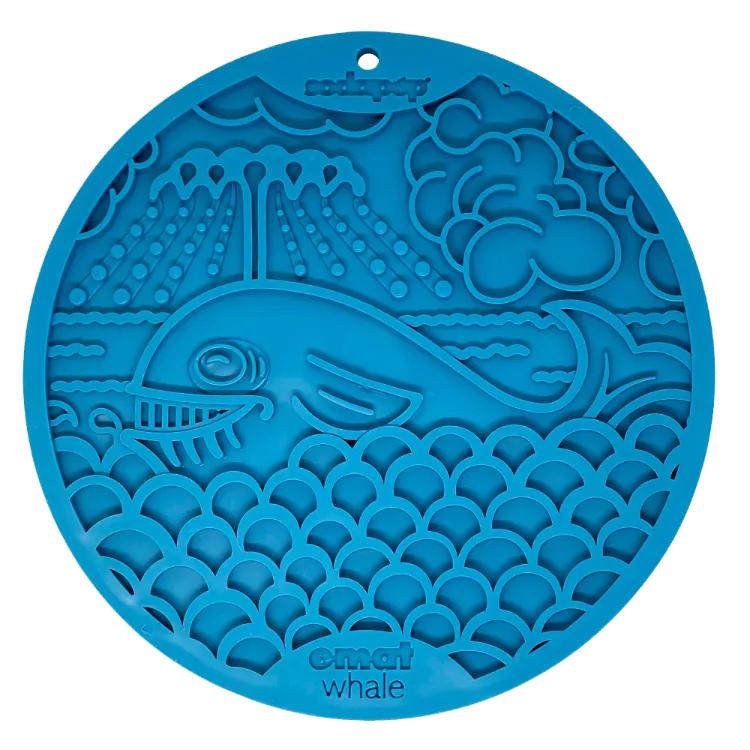 Whale eMat - Enrichment Lick Mat for Dogs and Cats - with Suction Cups | Whale Design | USA Made - SodaPup/True Dogs, LLC