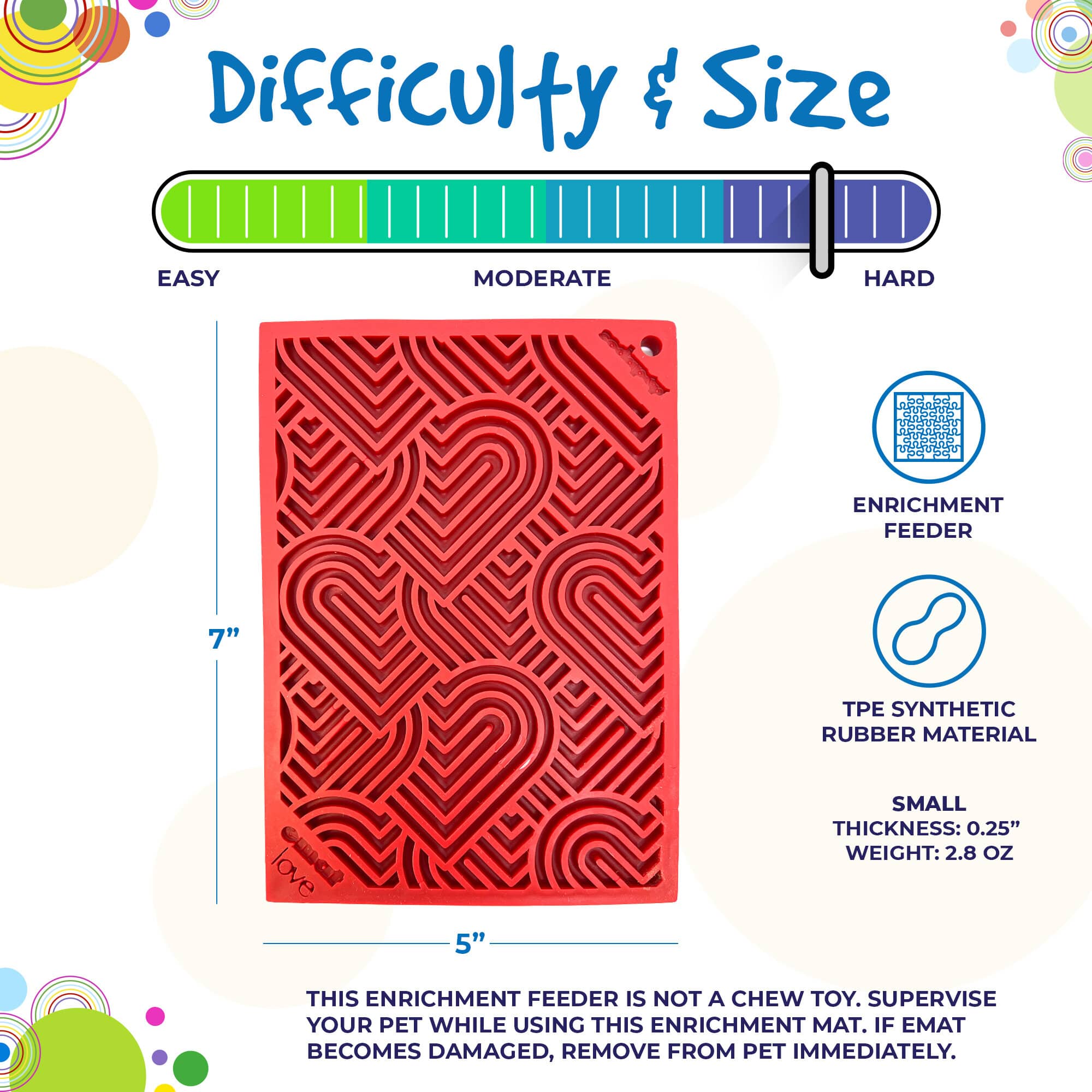 SodaPup Love eMat Enrichment Lick Mat Dogs Cats| Heart Design |