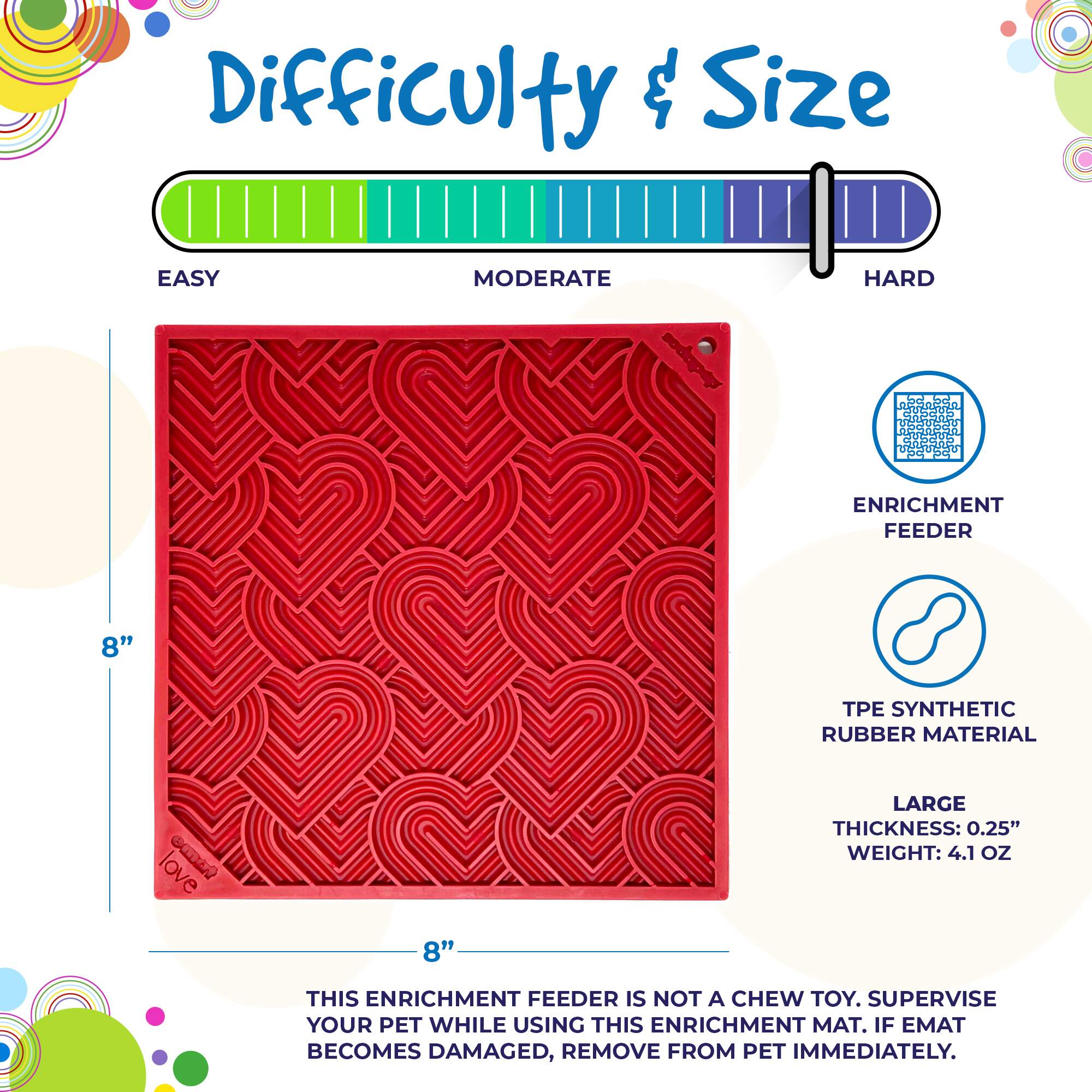 Love eMat - Enrichment Lick Mat for Dogs and Cats| Heart Design | SodaPup - SodaPup/True Dogs, LLC