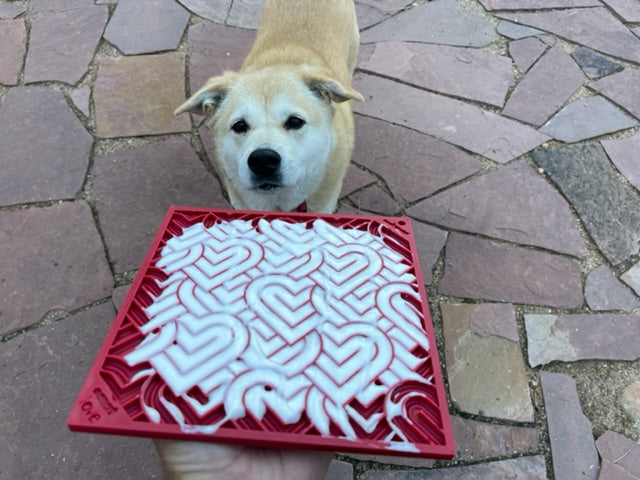 SodaPup Love eMat Enrichment Lick Mat Dogs Cats| Heart Design |