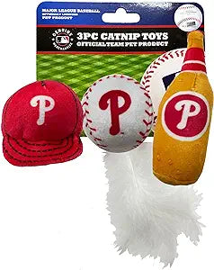 PHILADELPHIA PHILLIES 3 PC CAT NIP TOY SET