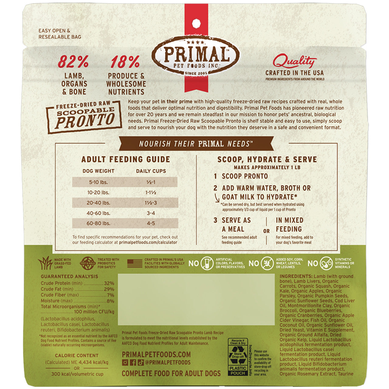 Primal Dog Freeze-Dried Pronto Lamb 7oz. - Image 2