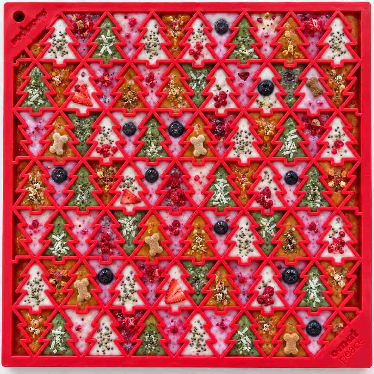 "Peace" Christmas Tree emat - Enrichment Lick Mat for Dogs and Cats | Christmas Tree design | SodaPup - Image 2