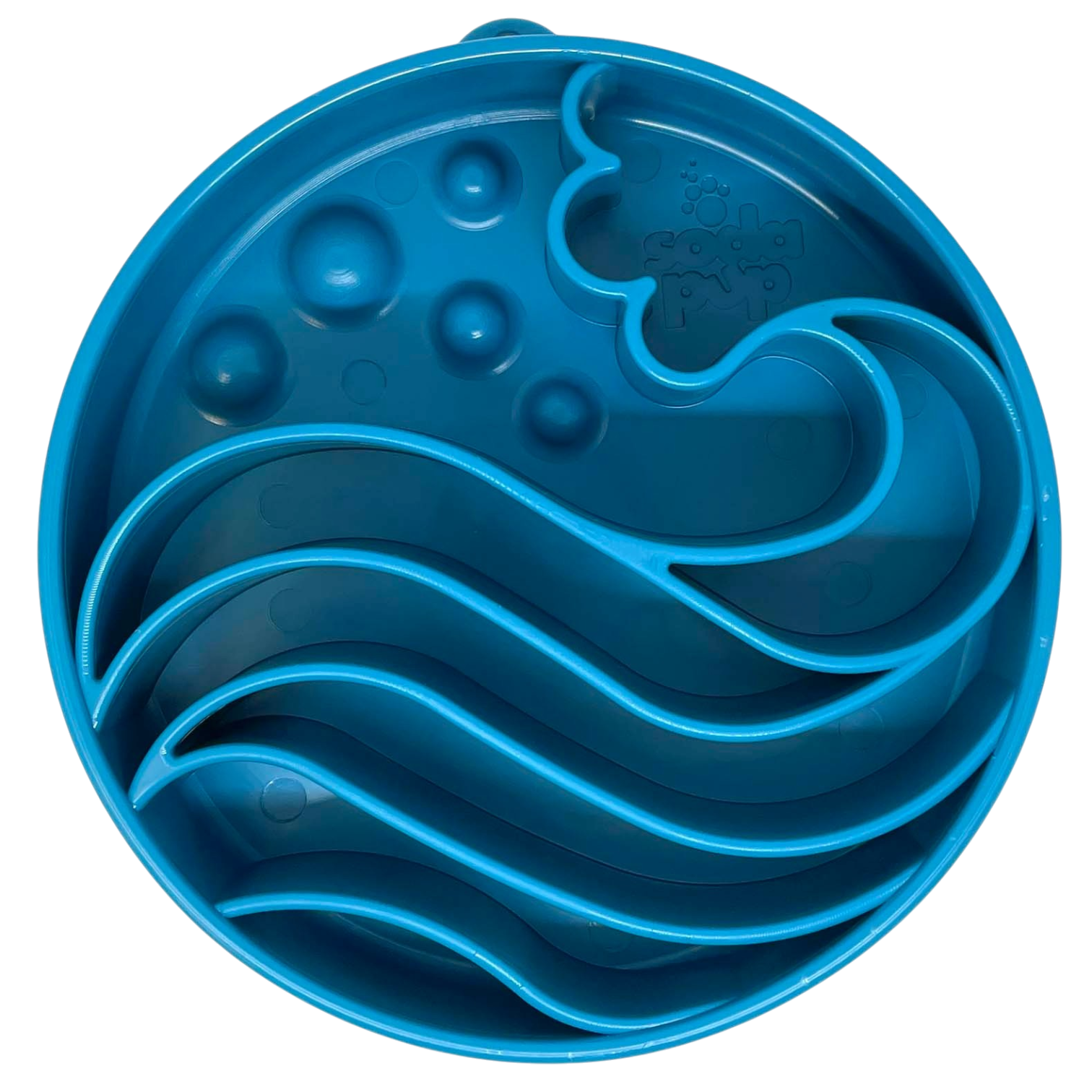 SodaPup Wave eBowl Deep Slow Feeder Dog Bowl Enrichment | Made USA blue