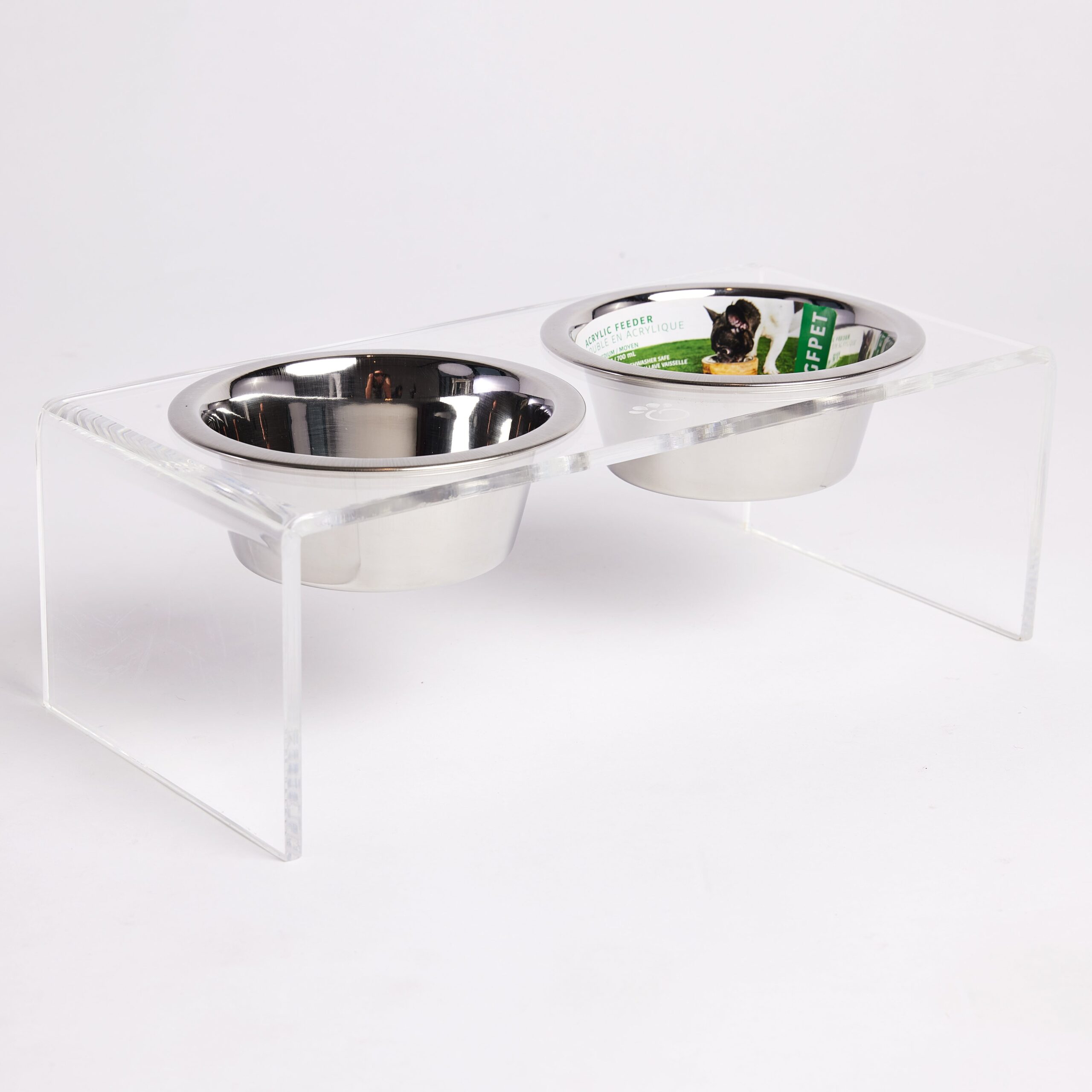 Acrylic Double Feeder - Clear - Image 4