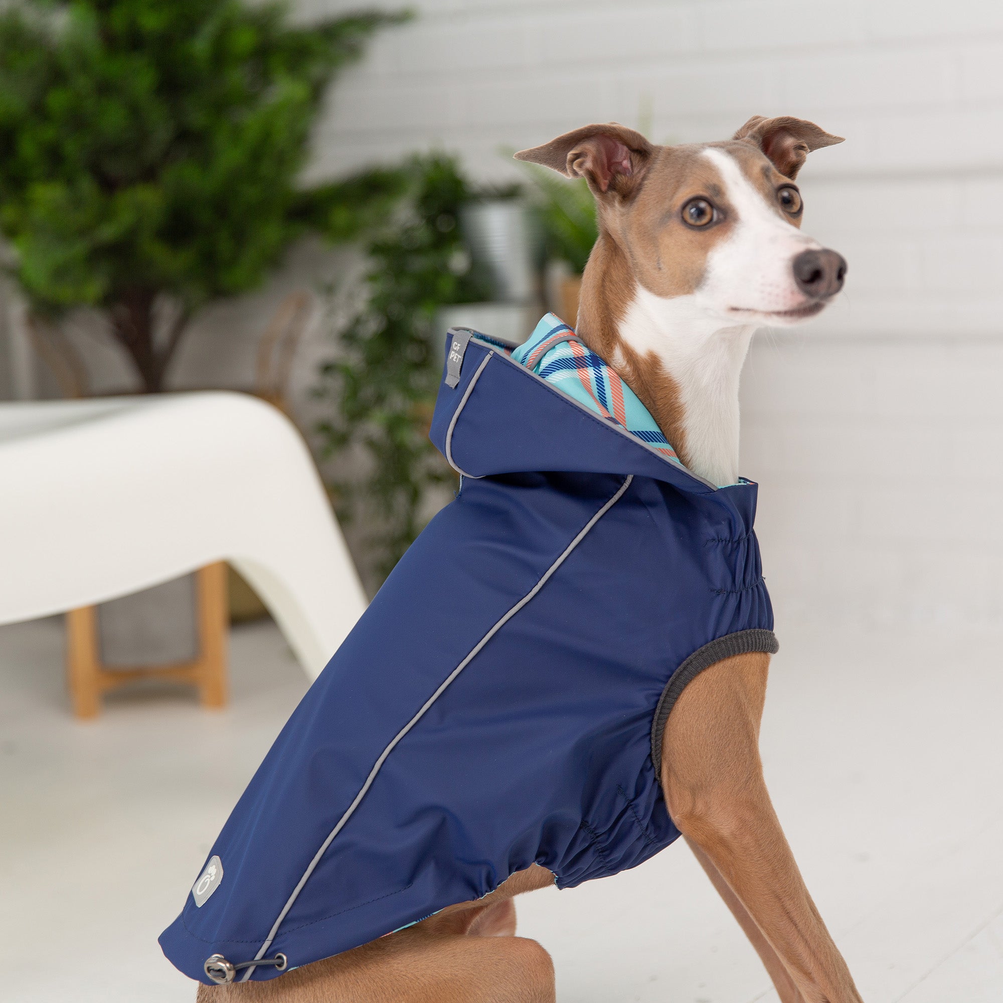 Reversible Elasto-Fit Raincoat - Navy - Image 5