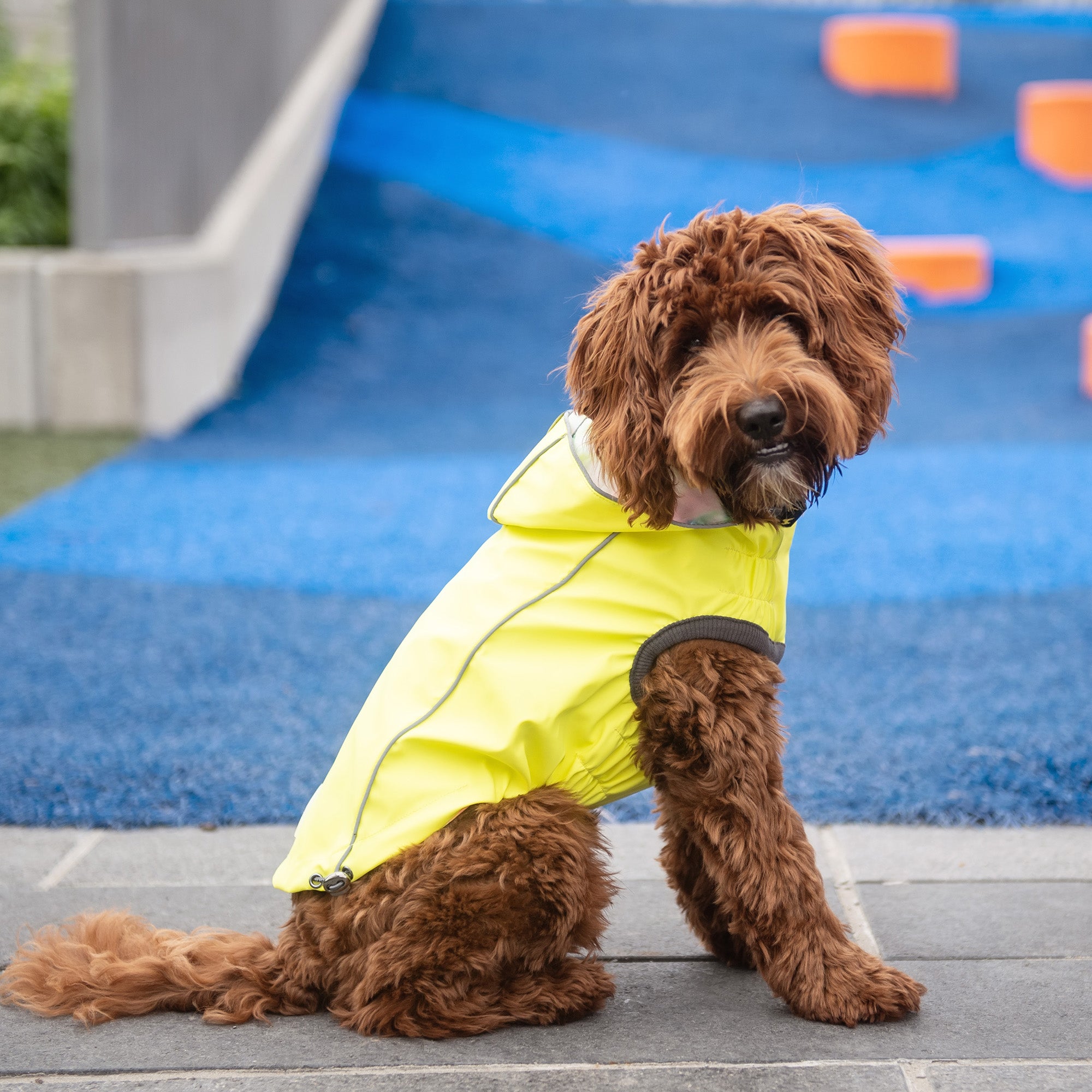 Reversible Raincoat - Neon Yellow with Tie Dye - Image 6