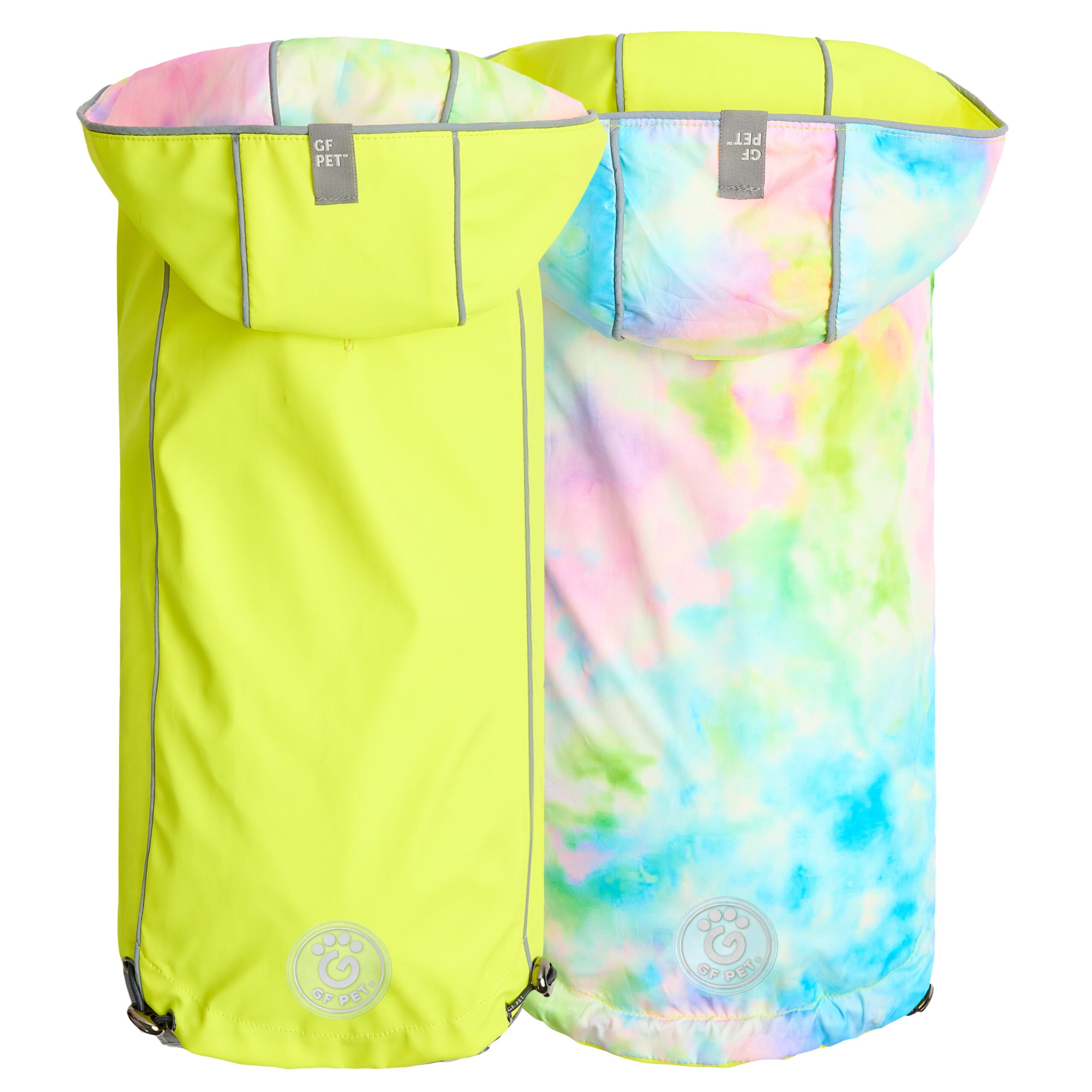 Reversible Raincoat - Neon Yellow with Tie Dye - Image 2