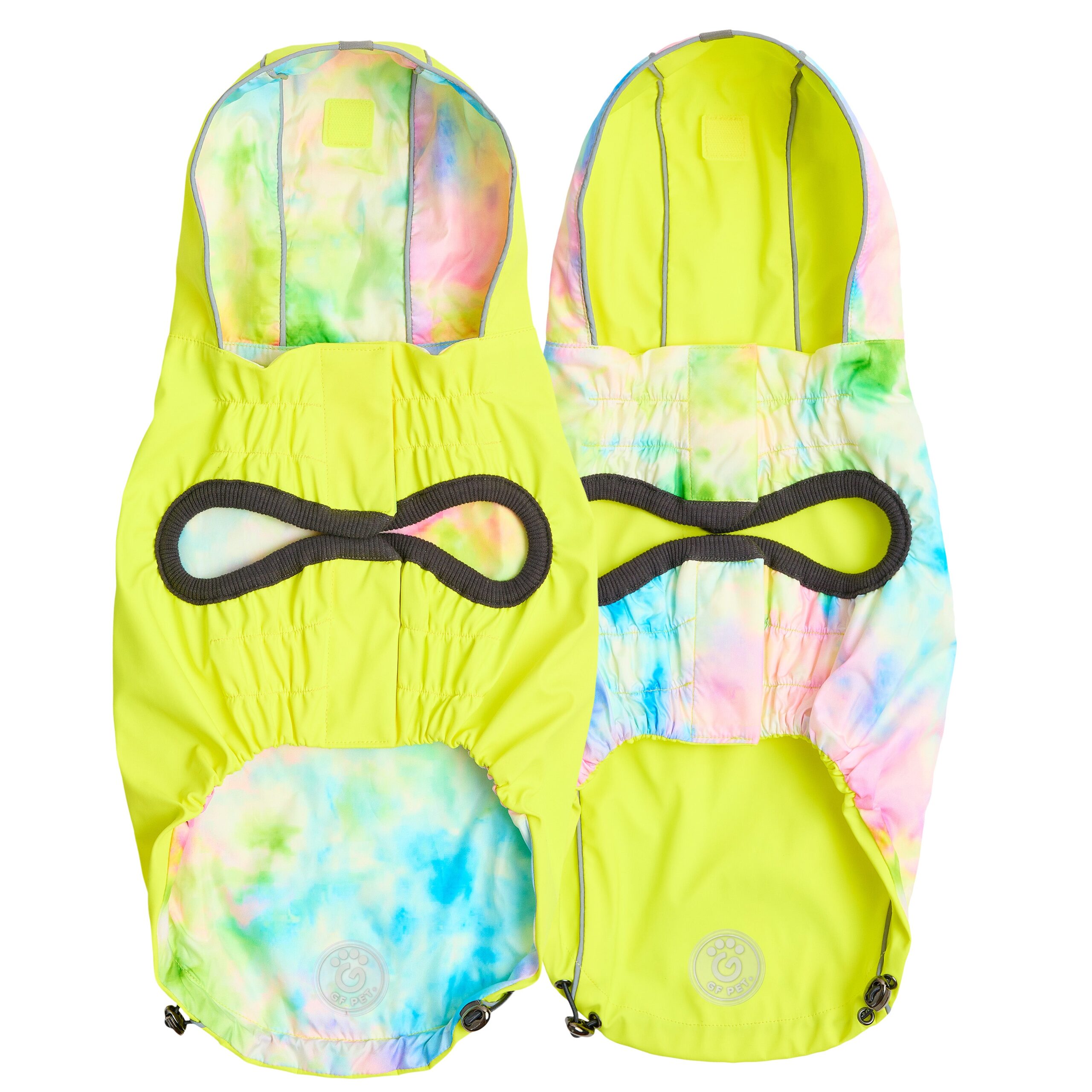 Reversible Raincoat - Neon Yellow with Tie Dye - Image 3