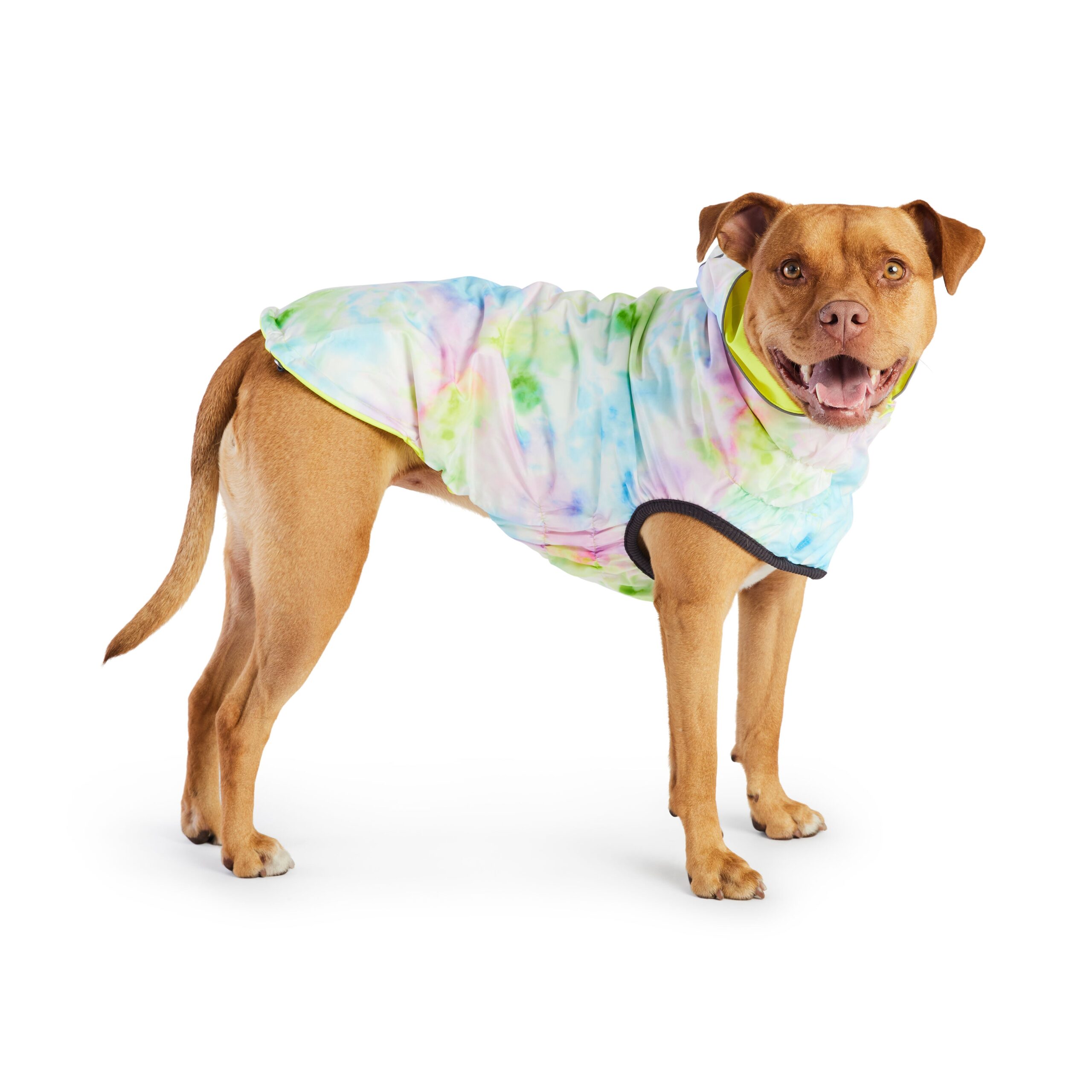 Reversible Raincoat - Neon Yellow with Tie Dye - Image 4