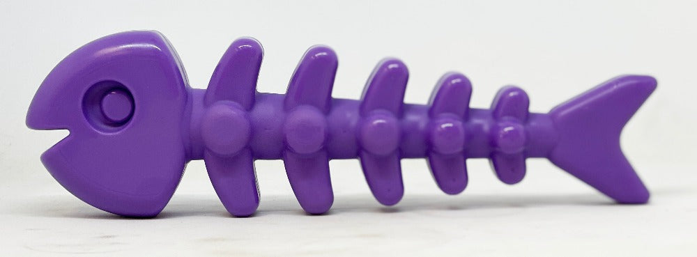 SodaPup Fish Bone Nylon Dog Toy Aggressive Chewers | USA Made Chew Purple