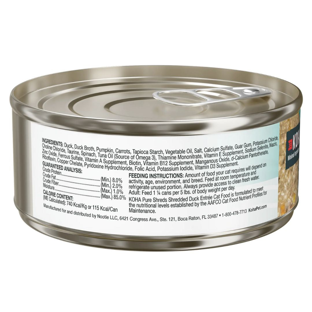 Koha Cat Grain Free Shredded Duck 2.8oz. (Case of 24) - Image 2