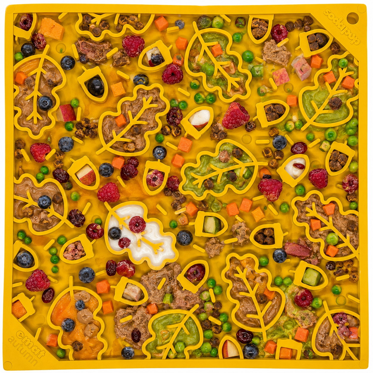SodaPup Autumn eMat Enrichment Lick Mat Dogs Cats| Fall Leaves Design |