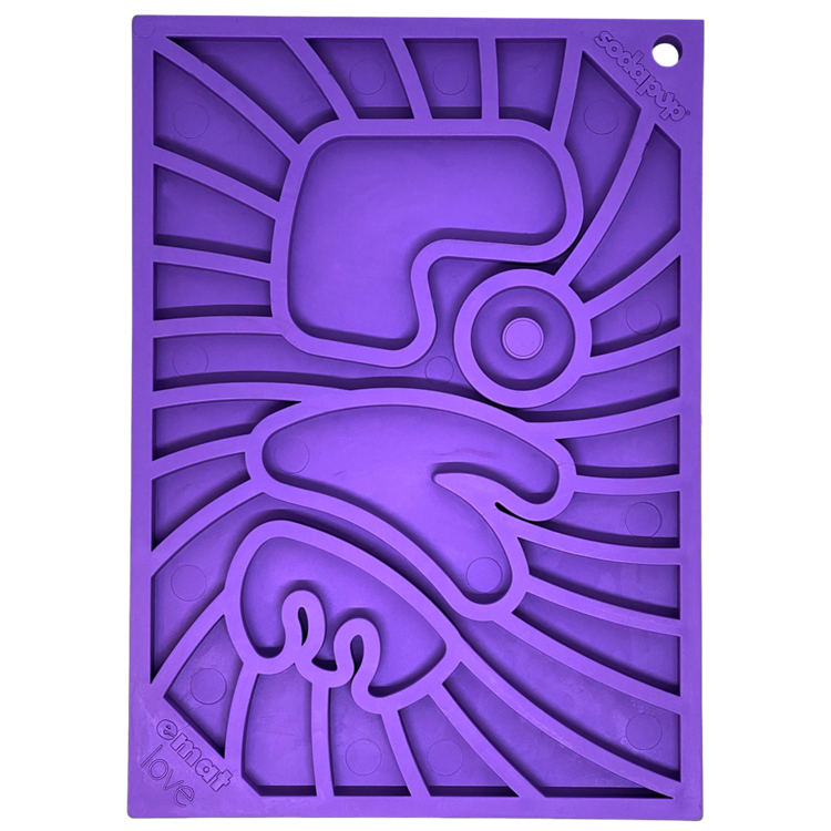 SodaPup Groovy Love eMat Small Enrichment Lick Mat| Retro Peace & Design |