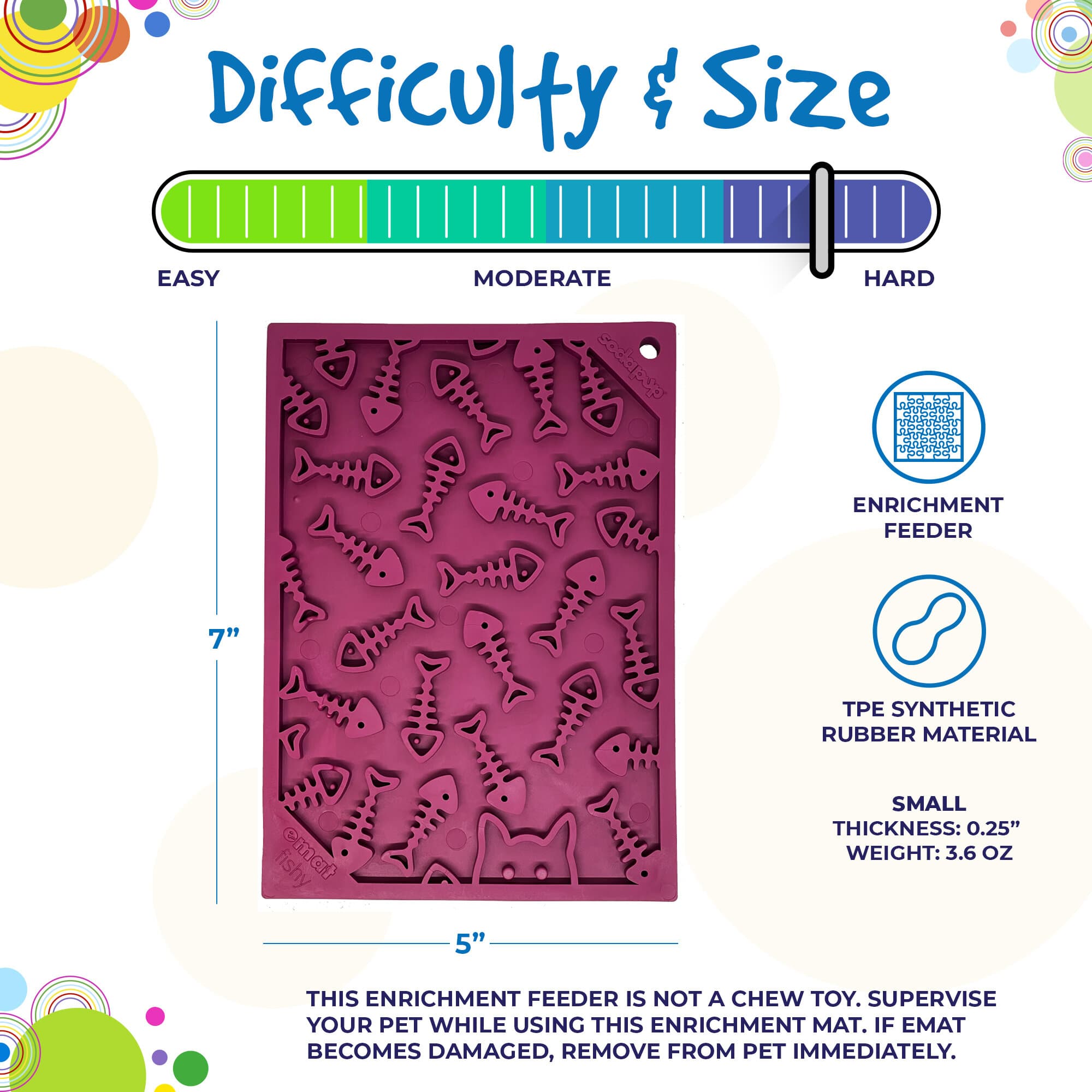SodaPup Fishy emat Small Enrichment Lick Mat Dogs Cats |