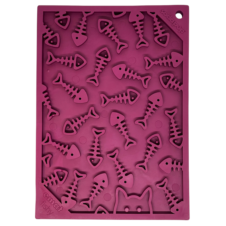 SodaPup Fishy emat Small Enrichment Lick Mat Dogs Cats | plum