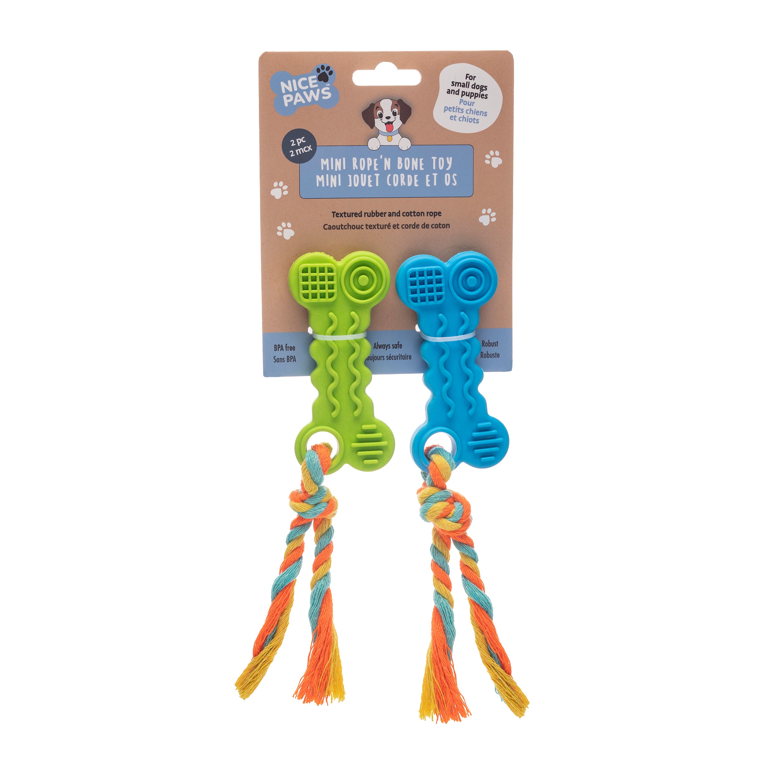 Nice Paws Mini Rope N' Bone 2 Piece Set - Image 2