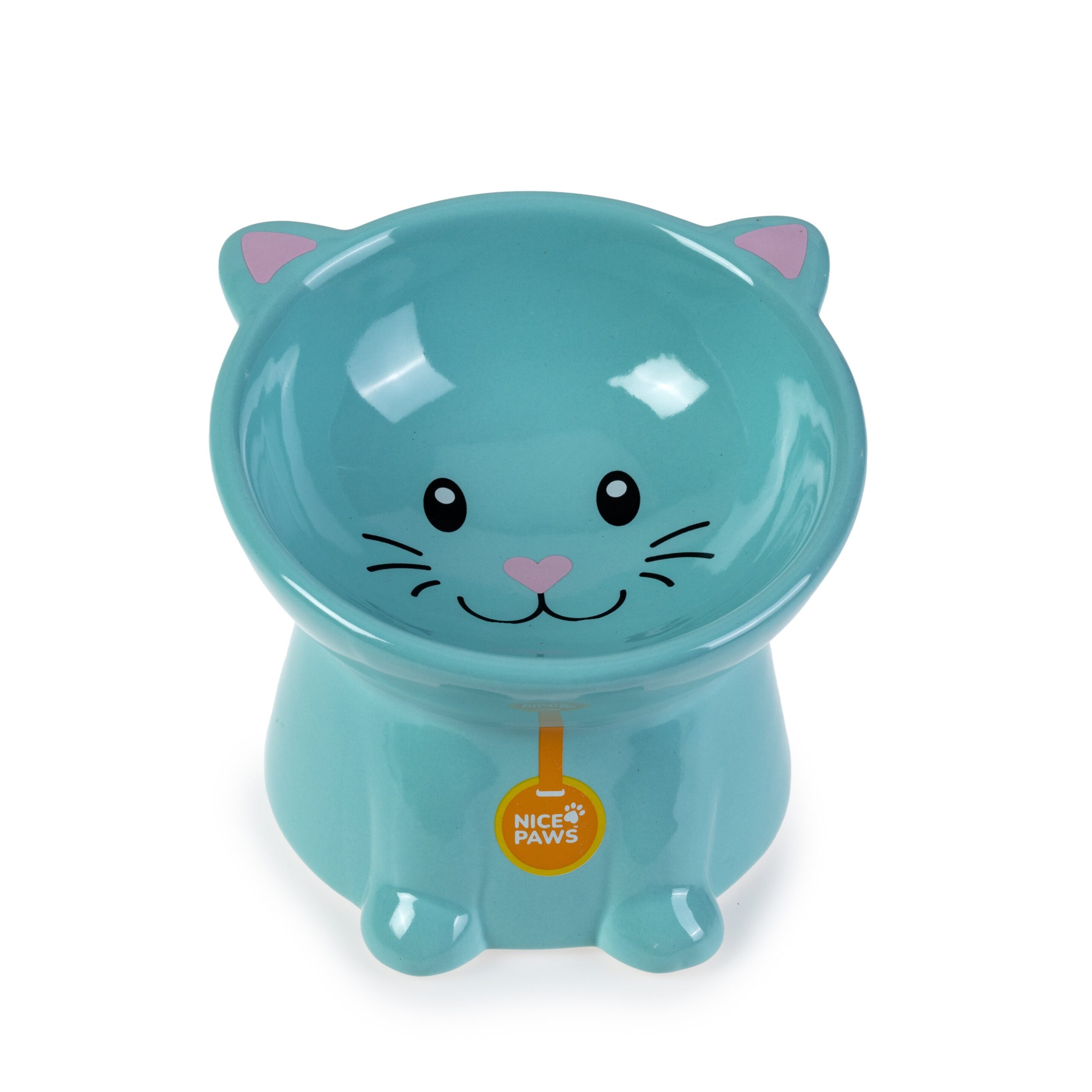 Nice Paws Tilted Cat Bowl Blue - Image 2