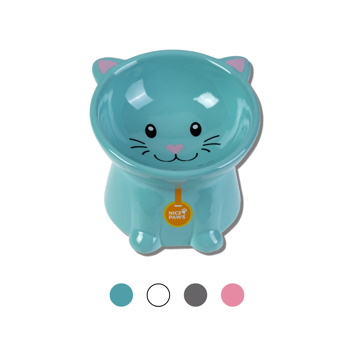 Nice Paws Tilted Cat Bowl Blue